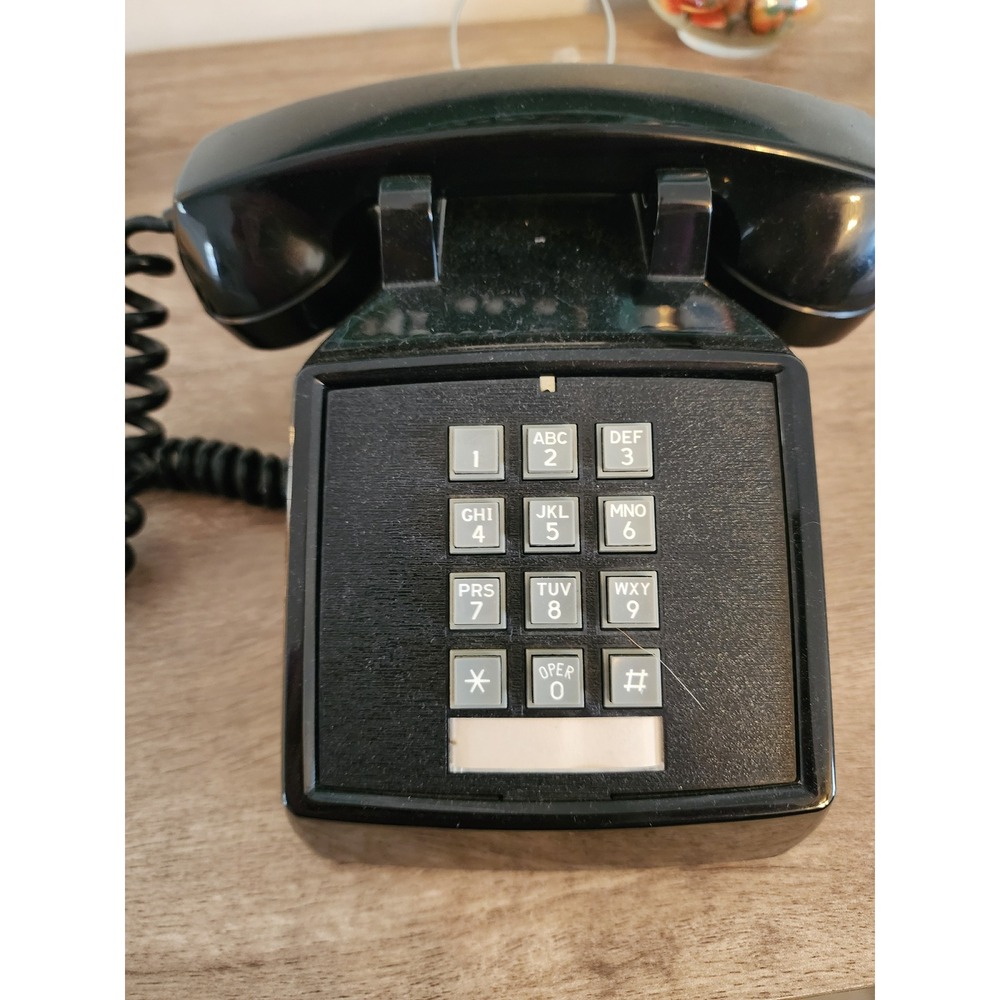 Vintage Stromberg Carlson Black Touch Tone Push Button Desk Telephone Untested